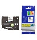 Cinta Compatible TZC-261 36mm Negro Blanco Adhesiva para Rotuladoras Brother