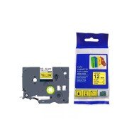 Cinta Compatible TZC-631 12mm Negro Amarillo Adhesiva para Rotuladoras Brother