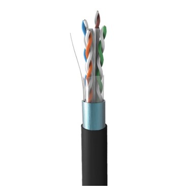 CABLE UTP SATRA CAT6 F/UTP-PE 24AWG 305 METROS PARA EXTERIORES COLOR NEGRO