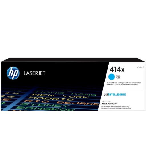 W2021X CARTUCHO DE TONER HP ORIGINAL W2021X (414X) LASERJET M454 CYAN   6,000 PGS