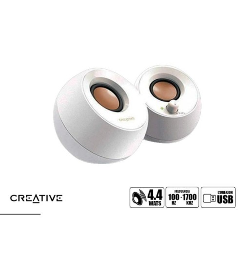 51MF1680AA001  PARLANTE CREATIVE PEBBLE 4.4W 2.0 3.5MM USB-POWER  BLANCO