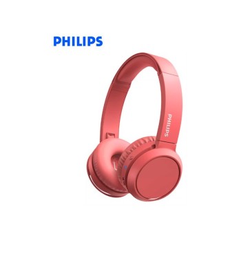 TAH4205RD AUDIFONO C/MICROF. PHILIPS BT 29H BASS BOOST PLEGABLE USB-C  ROJO