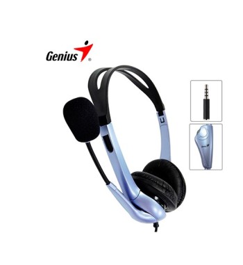 PN 31710156101 AUDIFONO C/MICROF. GENIUS HS-04S P/NOTEBOOK NOISE CANCELLING AZUL