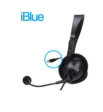 PN HS-3001BK AUDIFONO C/MICROF. IBLUE CHAT-LINK USB HS-3001BK NEGRO