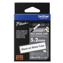 Cinta Termocontraible Brother HSE-211E 5.2mm Negra/Blanca 1.5m