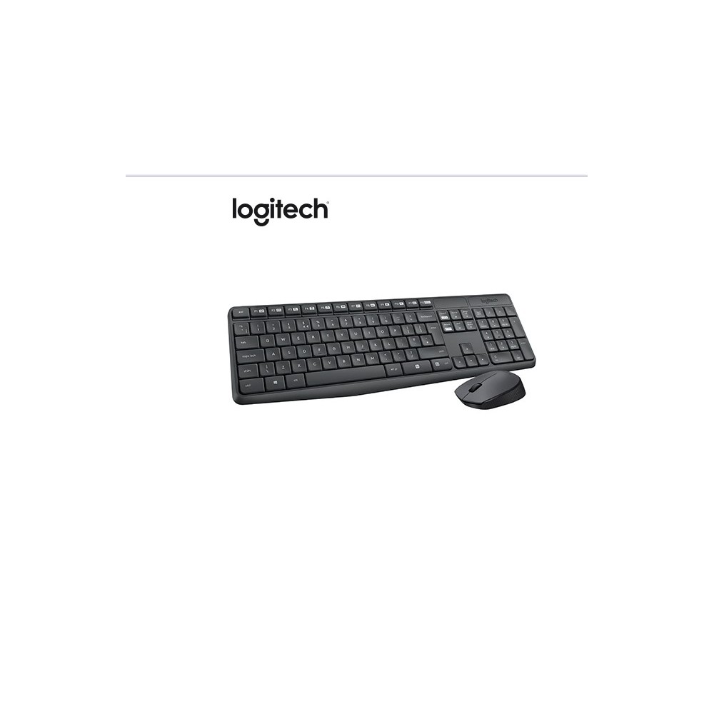 PN 920-007901 TECLADO LOGITECH + MOUSE MK235 INALAMBRICO USB SP NEGRO