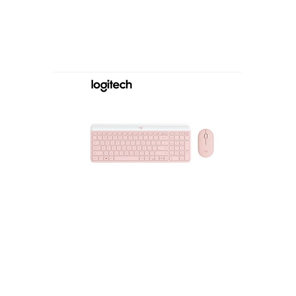 PN 920-011312 TECLADO LOGITECH + MOUSE MK470 INALAMBRICO USB SLIM ROSA