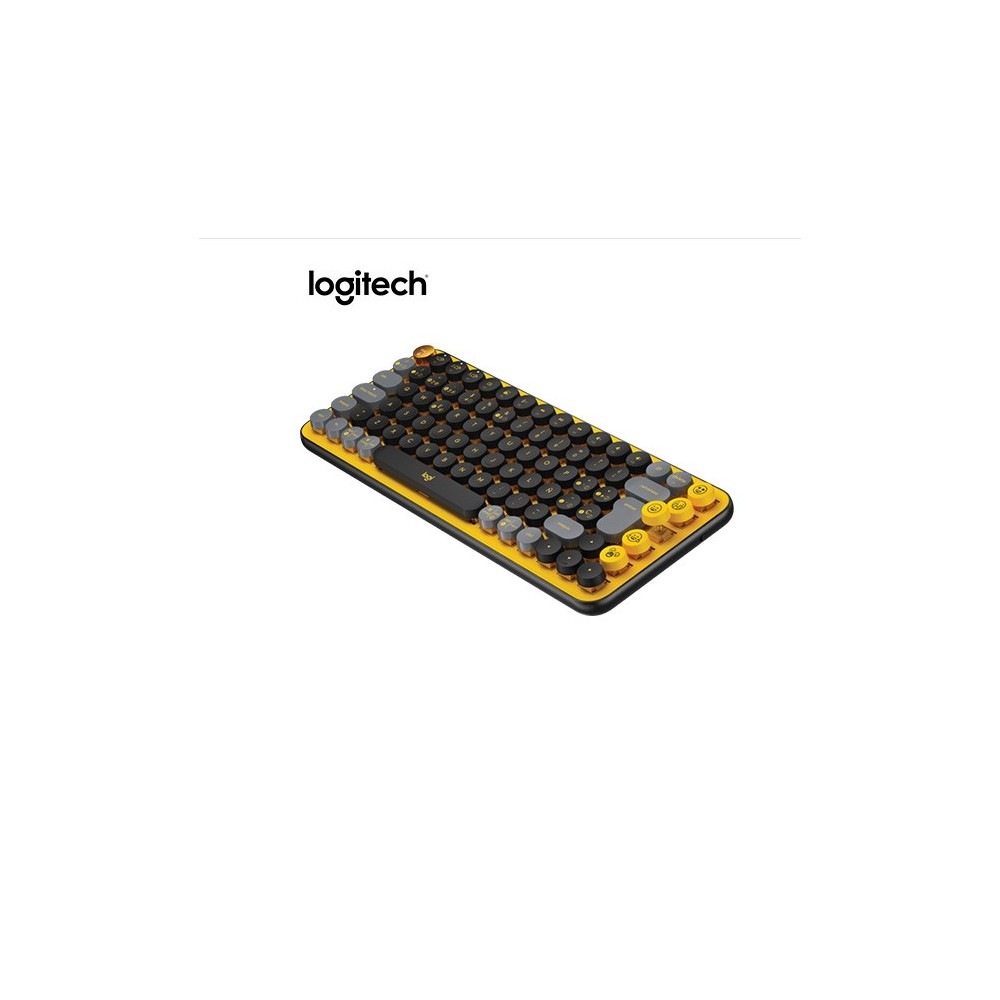 920-010713 TECLADO LOGITECH POP KEYS MULTI-DEVICE INALAMBRICO/BLUETOOTH NEGRO CON AMARILLO