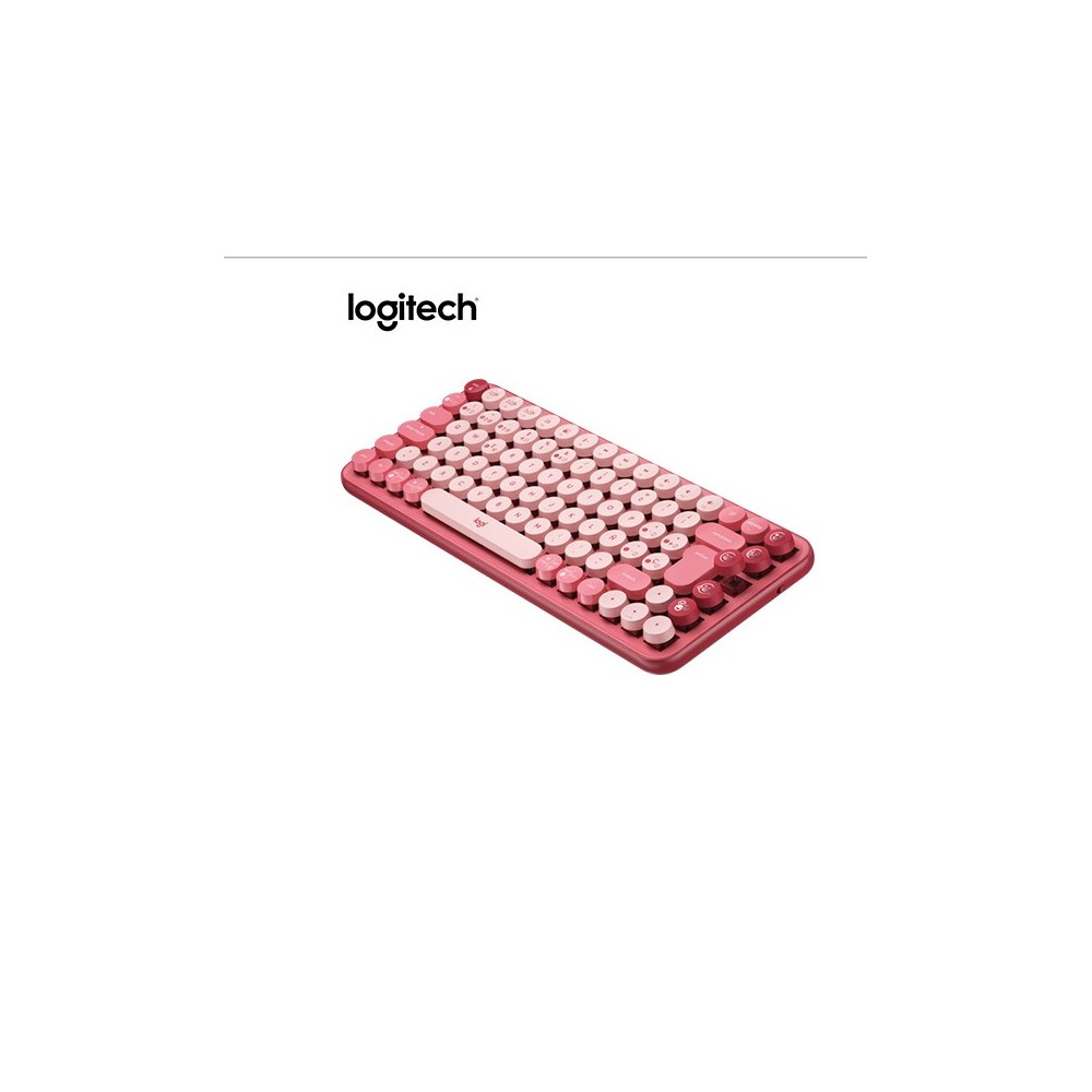 920-010715 TECLADO LOGITECH POP KEYS MULTI-DEVICE INALAMBRICO/BLUETOOTH CORAL CON ROSA