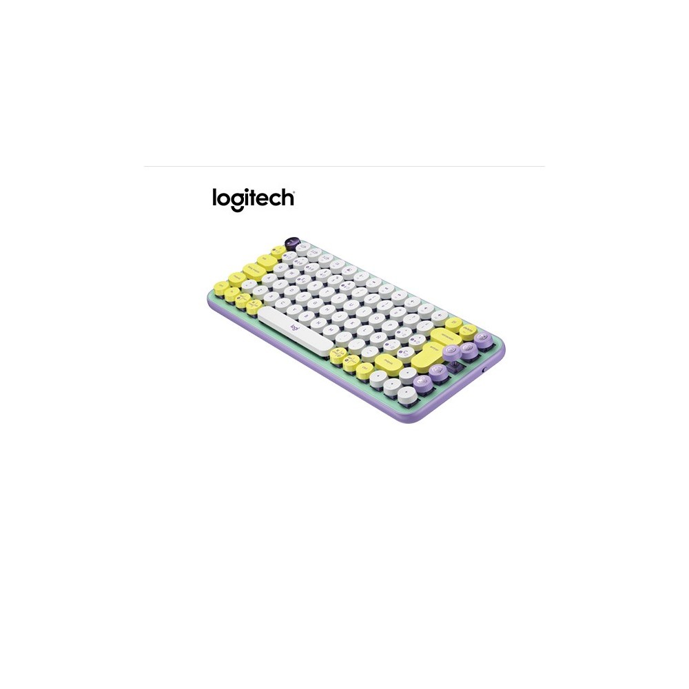 920-010714 TECLADO LOGITECH POP KEYS MULTI-DEVICE INALAMBRICO/BLUETOOTH LILA CON VERDE