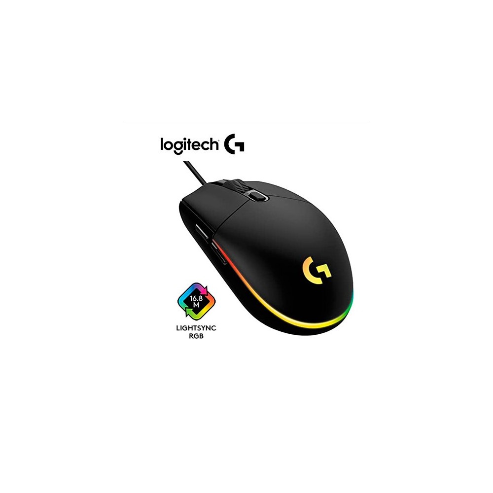 910-005790 MOUSE LOGITECH G203 LIGHTSYNC OPTICAL 8000 DPI RGB COLOR NEGRO