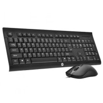 COMBO TECLADO HP KM100 Y MOUSE HP KM100 COLOR NEGRO TECLADO ERGONOMICO CABLE USB