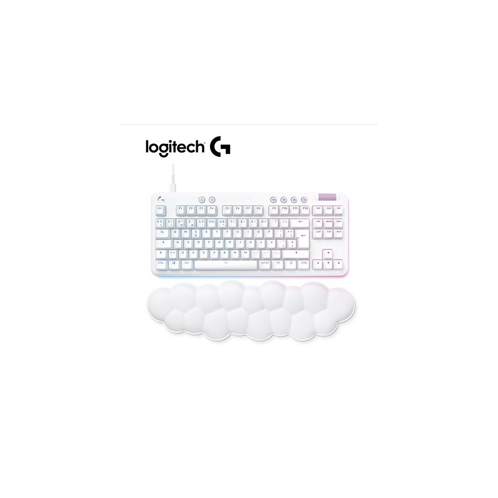 920- 010670 TECLADO LOGITECH G713 TKL MECHANICAL LINEAR RGB W/PALM REST COLECCIÓN AURORA COLOR BLANCO