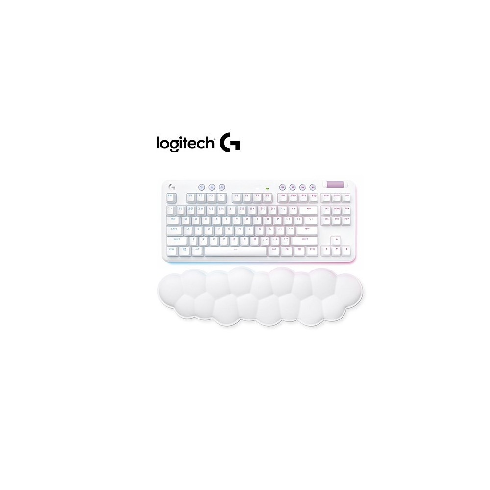 920-010453 TECLADO LOGITECH G715 TKL WIRELESS MECHANICAL TACTILE RGB W/PALM REST COLECCIÓN AURORA COLOR BLANCO