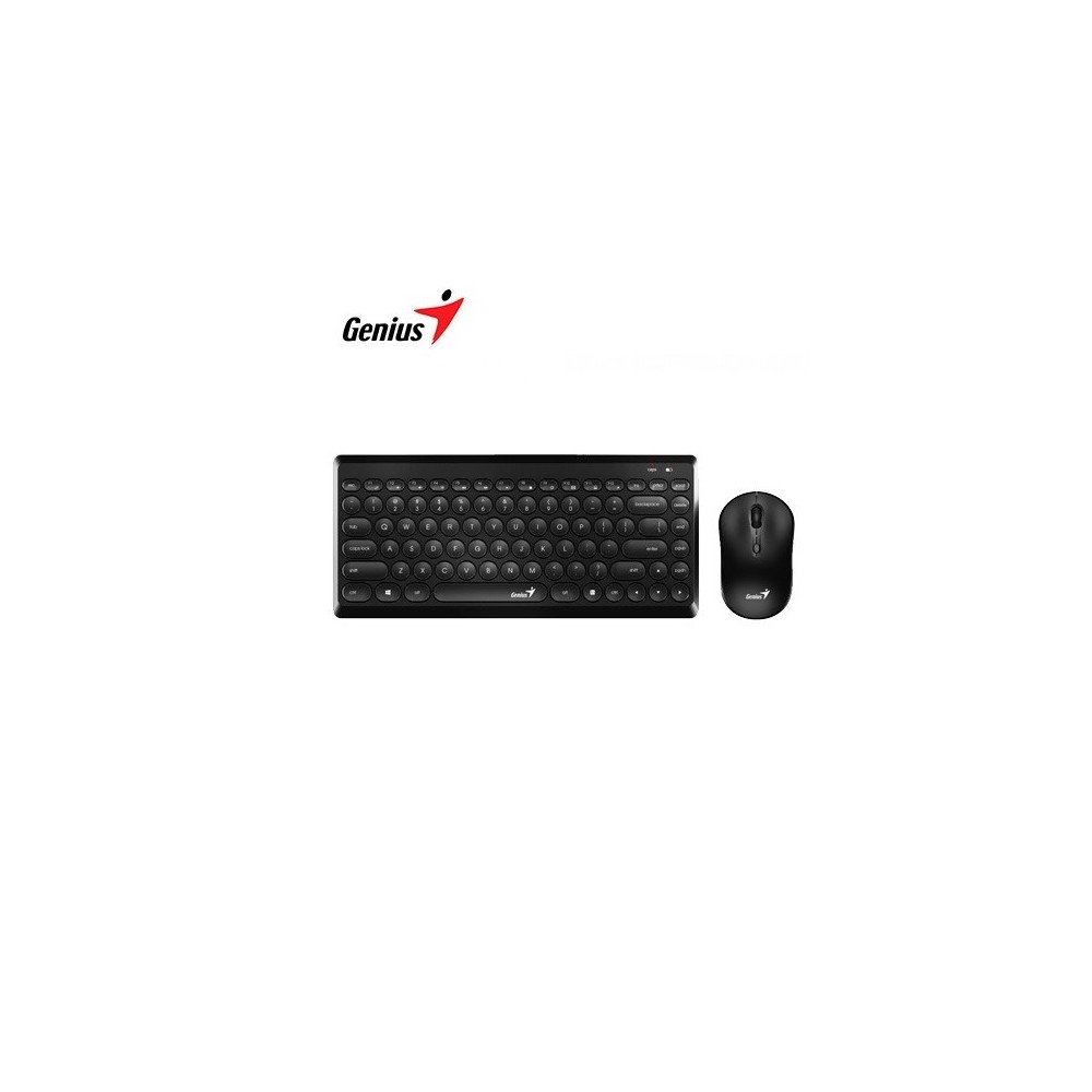 31340013401 TECLADO GENIUS + MOUSE Q8000 INALAMBRICO LUXEMATE TKL USB MULTIMEDIA NEGRO