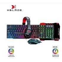 GXB- KMHP370 TECLADO XBLADE GAMING + MOUSE + AUDIFONO + PAD DEMOLISHER KIT 4 EN 1