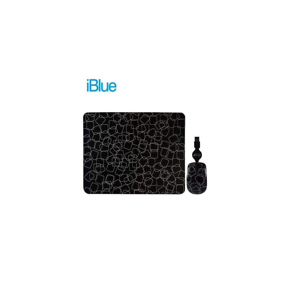 PN XMK-886-FS KIT PAD + MOUSE IBLUE RETRACTIL USB FUNKY SQUARES