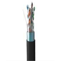 CABLE SOLIDO SATRA F-UTP/PE 23AWG CAT6 COLOR NEGRO PARA EXTERIOR ROLLO 305 METROS