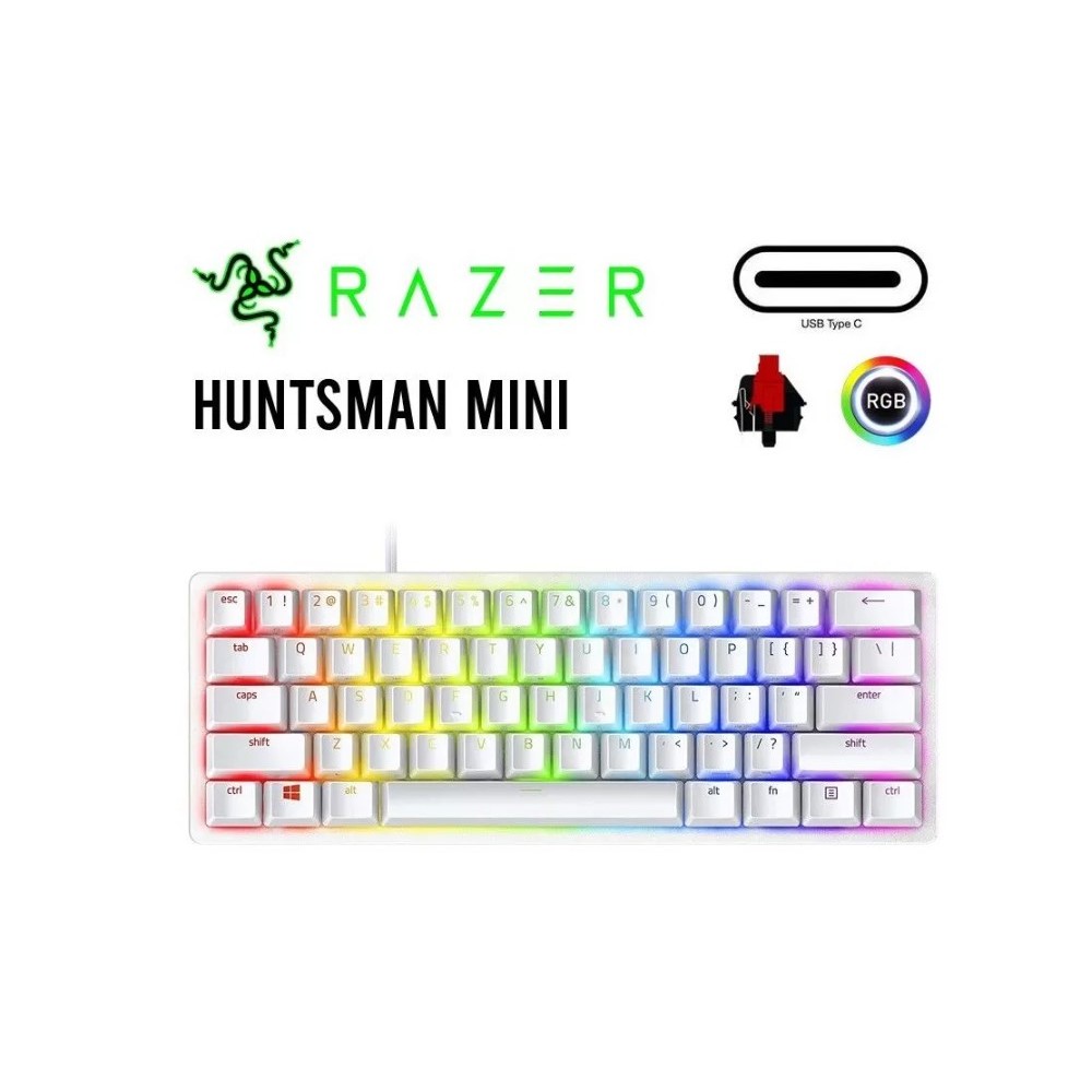 RZ03- 03390400-R3M1 TECLADO RAZER HUNTSMAN MINI LINEAR OPTICAL SWITCH CHROMA  MERCURIO