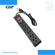 Supresor Picos CDP R-PS6 6 Tomas 220V Protección Eléctrica Negra