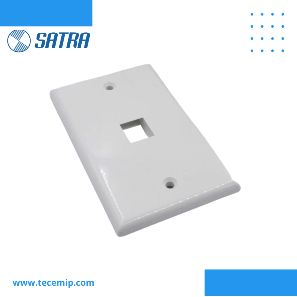 FACEPLATE SATRA 1 PUERTO COLOR BLANCO