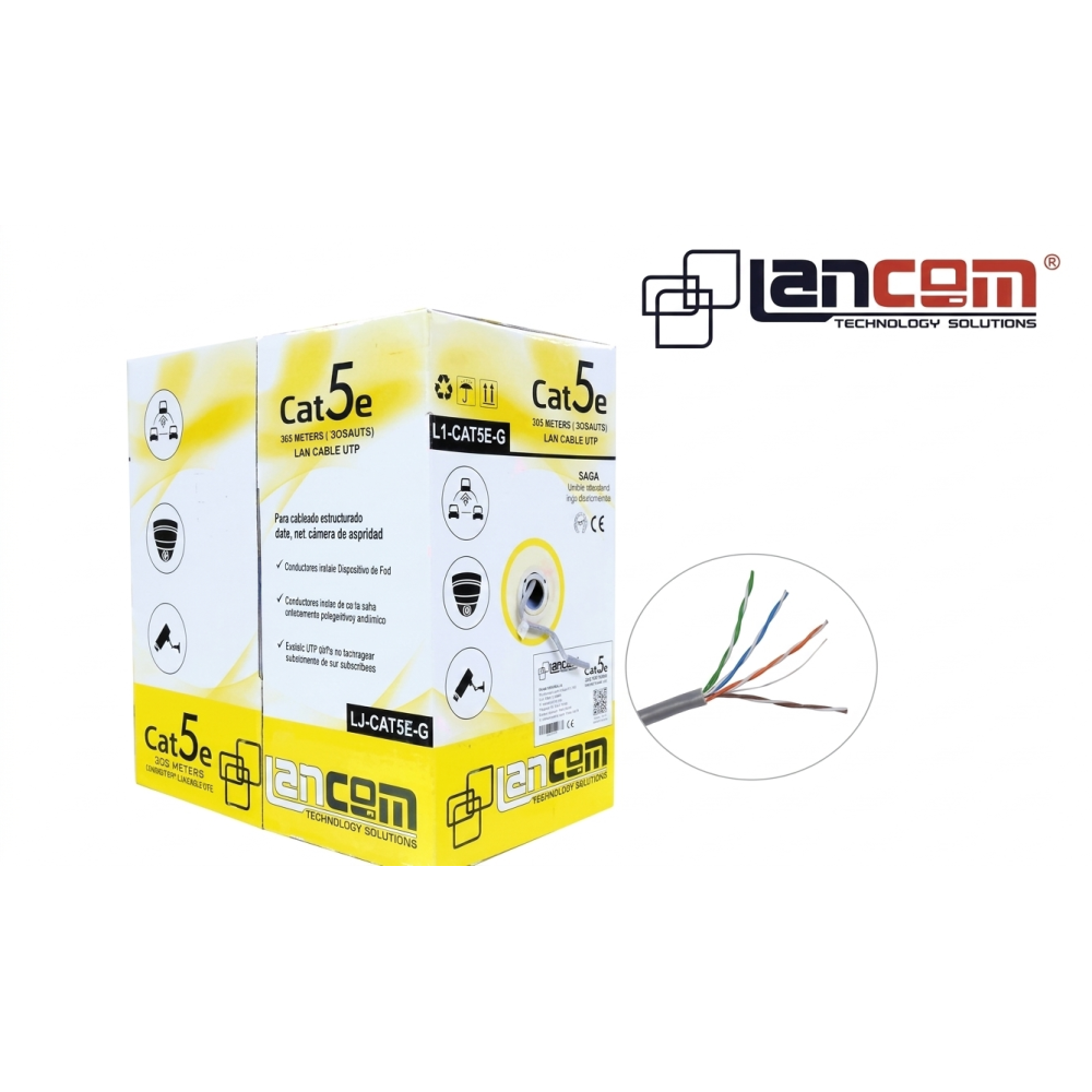 CABLE UTP CAT5E 4PX 24 AWG CM 305M GRIS