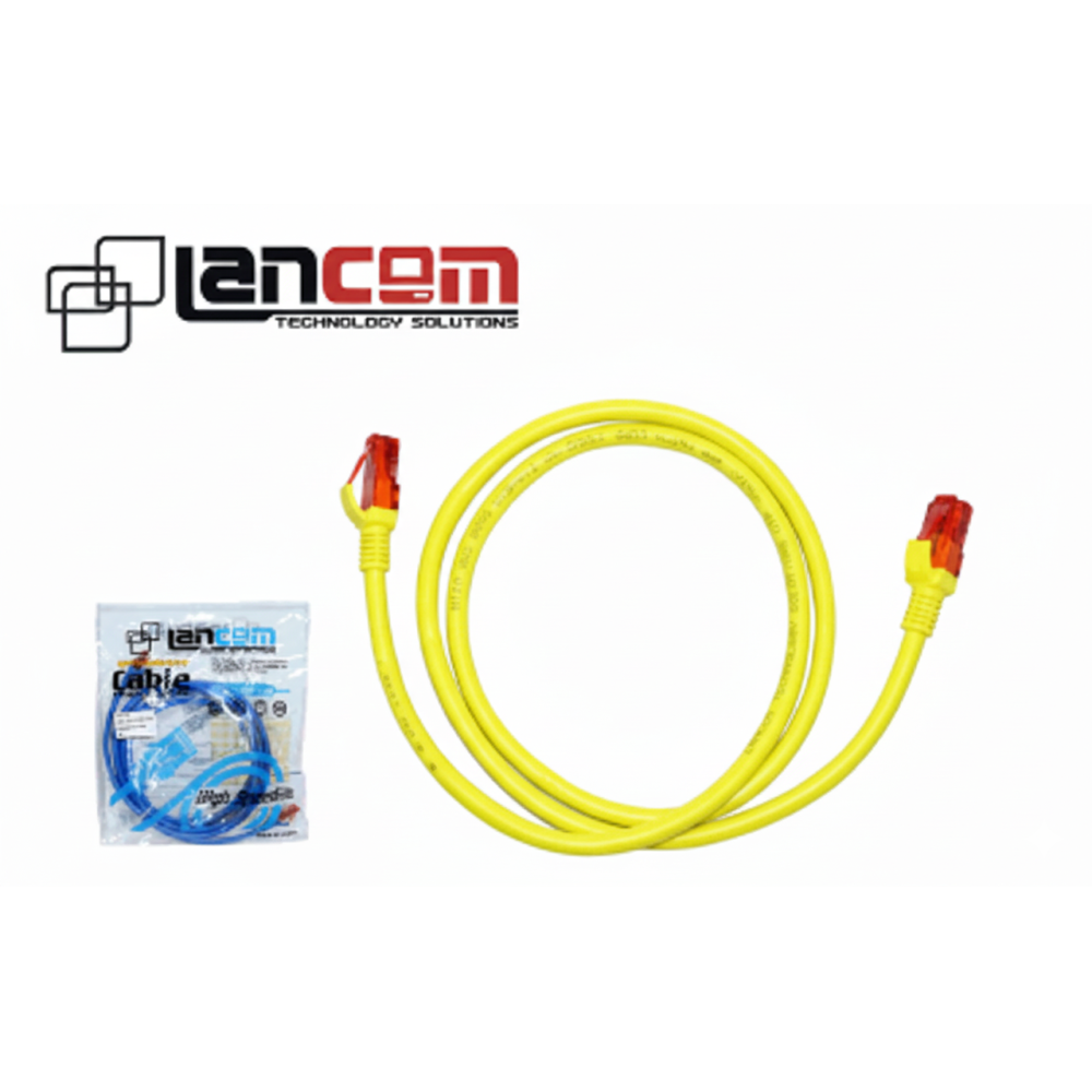 UTP PATCH CORD LANCOM CAT6E CCA 7X0.12MM YELLOW 1M