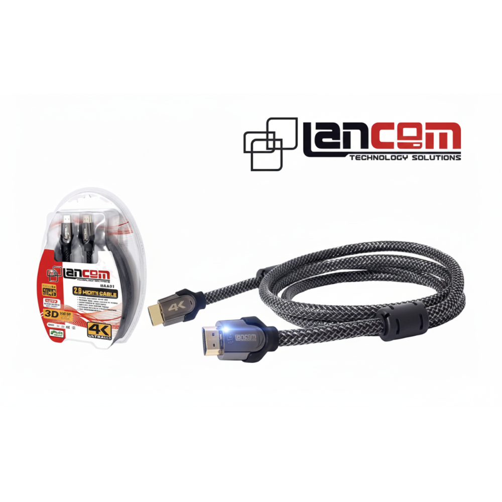 CABLE HDMI LANCOM 5M 28AWG METAL BLACK COLOR MALLA MAS FERRITA V2.0