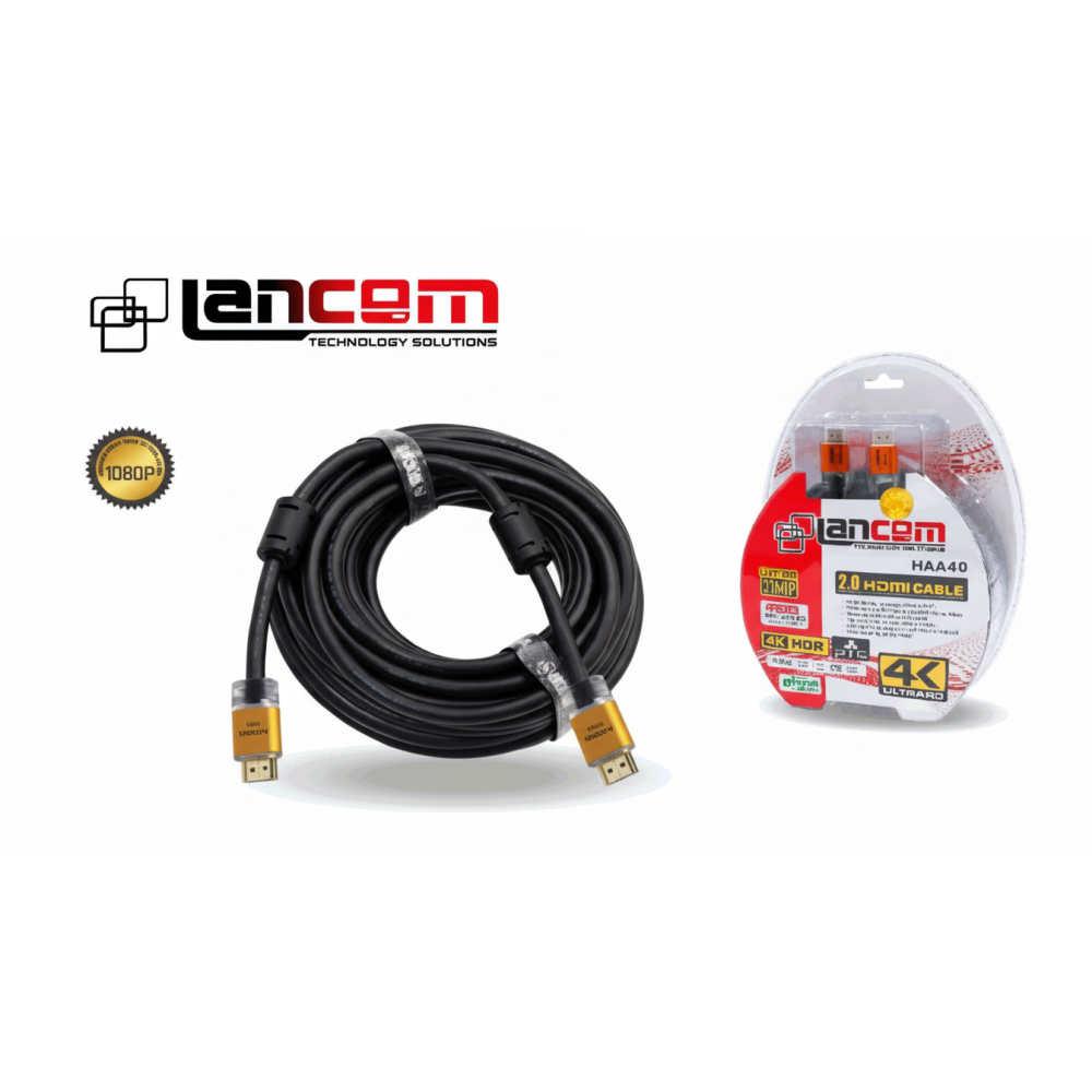 CABLE HDMI LANCOM 15m 24AWG METAL DORADO MAS FERRITA SIN MALLA V2.0