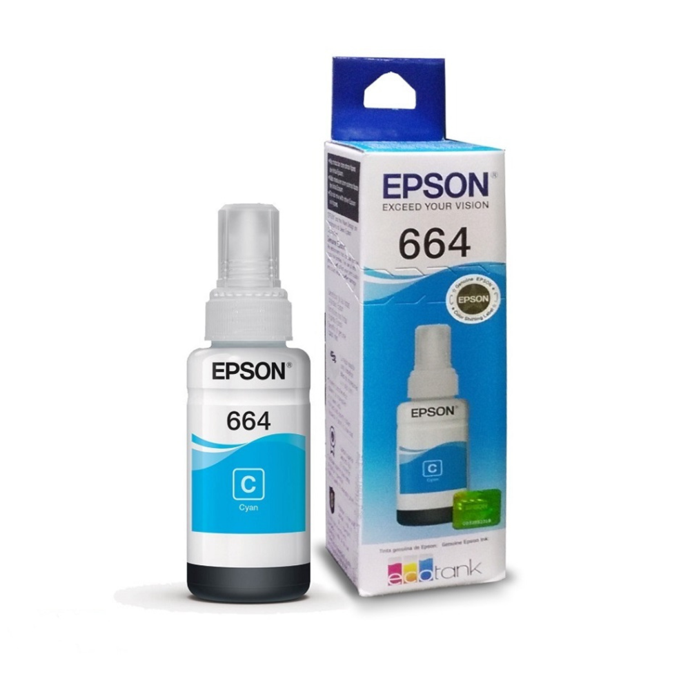 Tinta Original Epson T664220 Cian 6500 Páginas para Impresoras Epson