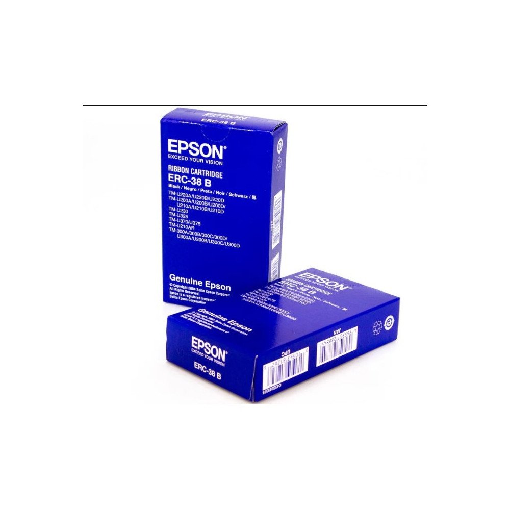CINTA EPSON ERC38B COLOR NEGRO PARA CAJAS REGISTRADORAS TM-U200A, TM-U200B,TM-U200D,TM-U210