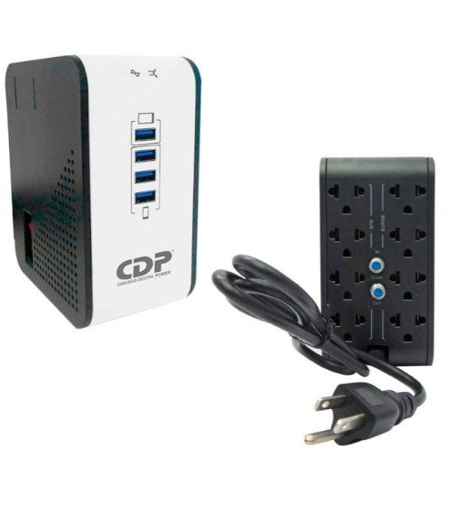 ESTABILIZADOR CDP R2CU-AVR1008I 1000VA/500W 8 SALIDAS 4 PUERTOS usb
