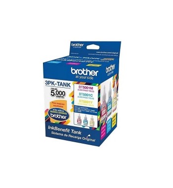 BOTELLA DE TINTAS BROTHER 3PK BT5001 CYAN MAGENTA AMARILLO