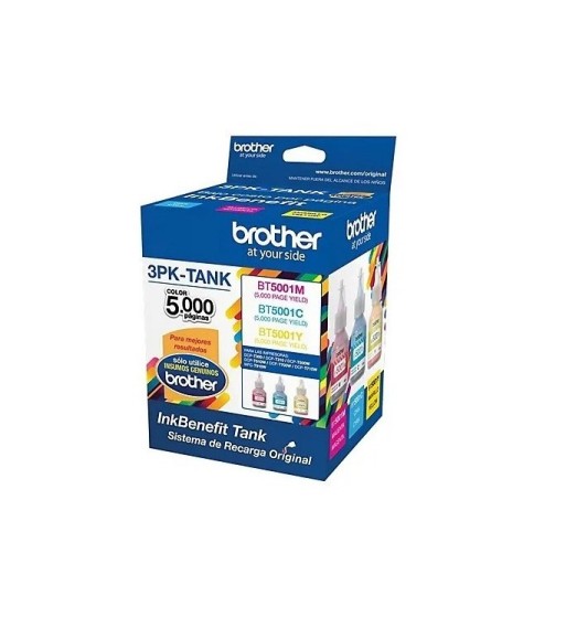 BOTELLA DE TINTAS BROTHER 3PK BT5001 CYAN MAGENTA AMARILLO