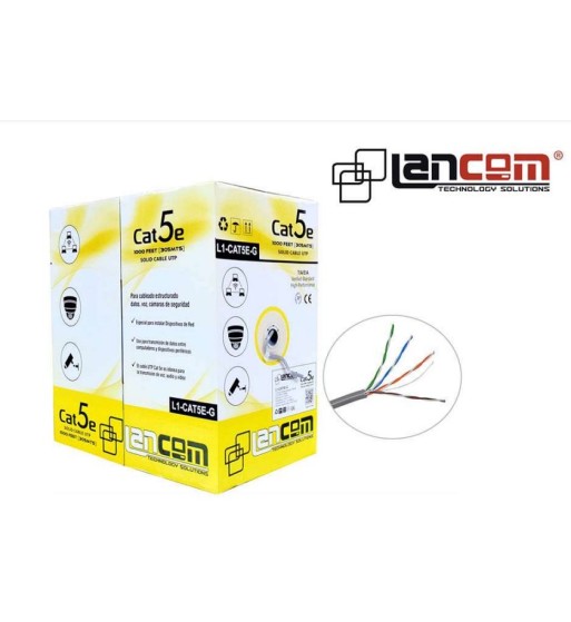 L1-CAT5E-G | CABLE UTP CCA CAT5E 4Px24 AWG CM – 305m – GRIS