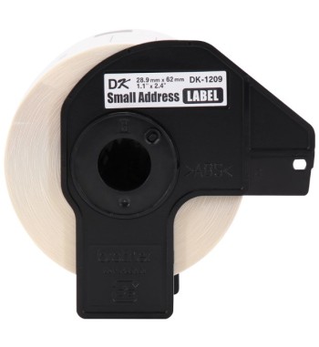 DK 1209 | ROLLO BROTHER 800 ETIQUETAS PRE CORTADAS FONDO BLANCO LETRA NEGRA 29MM X 62 MM