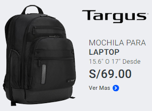 MOCHILA PARA LAPTOP MARCA TARGUS- VENDIDO POR - TECEMIP SAC- BANNER - LIMA PERU - DISTRIBUIDOR AUTORIZADO DE LA MARCA TARGUS